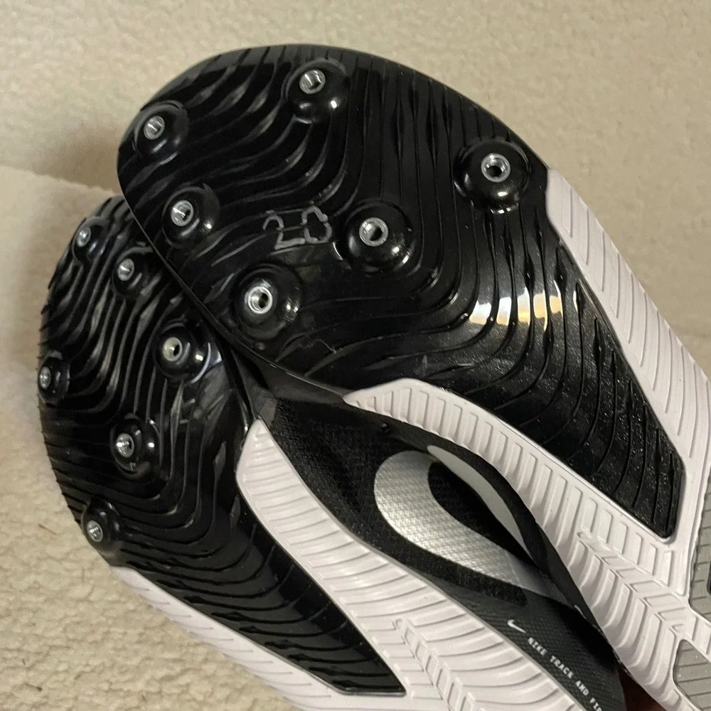 Nike Zoom Rival M 9 Mens Track Field Spikes Black Silver AH1020-001‎ size 14
